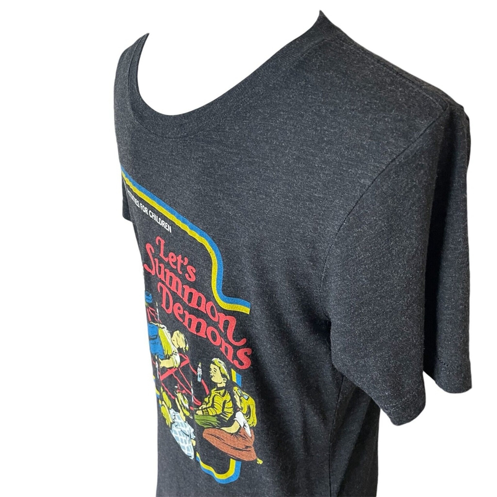Canvas Graphic T Shirt Small Charcoal Lets Summon Demons - Picture 6 of 9
